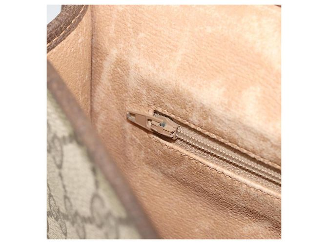 Gucci Borsa a Spalla GG Supreme PVC Beige Oro Auth ka2051 D'oro - vista 20