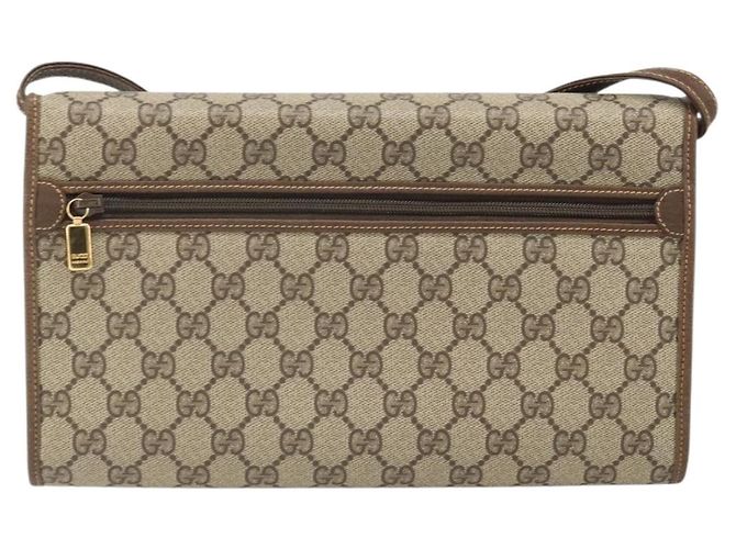 Gucci Borsa a Spalla GG Supreme PVC Beige Oro Auth ka2051 D'oro - vista 3
