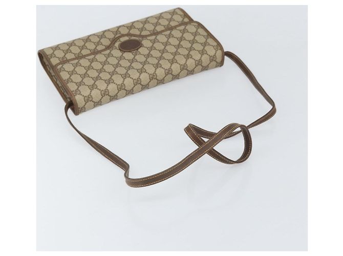 Gucci Borsa a Spalla GG Supreme PVC Beige Oro Auth ka2051 D'oro - vista 7