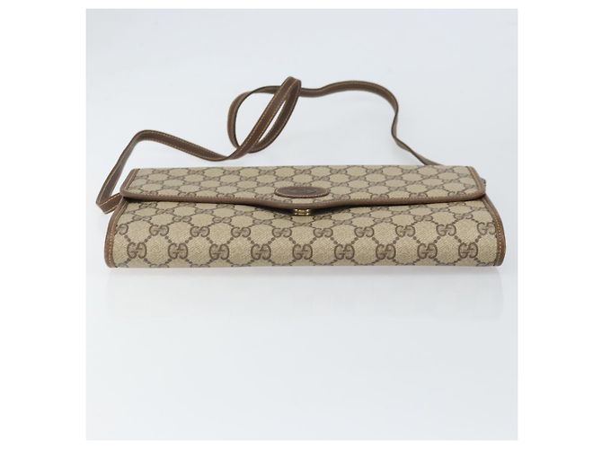 Gucci Borsa a Spalla GG Supreme PVC Beige Oro Auth ka2051 D'oro - vista 9