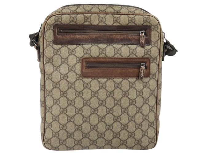 Gucci Bolso de Hombro GG Supreme de PVC Cuero Beige 92551 Auth ka2120 - vista 2