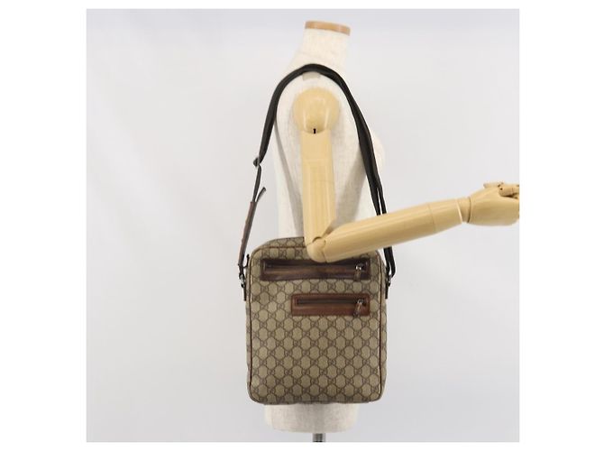 Gucci Bolso de Hombro GG Supreme de PVC Cuero Beige 92551 Auth ka2120 - vista 24