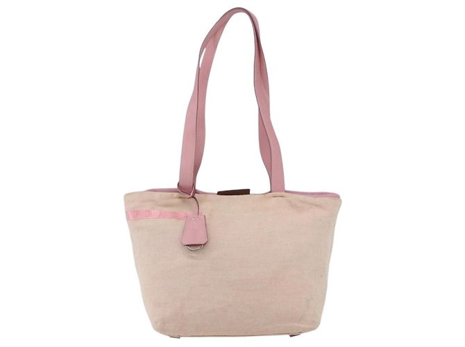 Prada Tote Bag aus Canvas Rosa Silber Auth bs33108 Pink - Ansicht 2