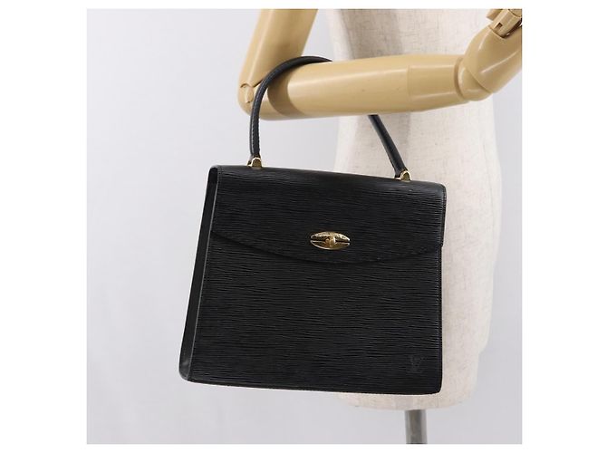 LOUIS VUITTON Borsa a Mano Epi Malesherbes Nera M52372 LV Auth 170100 Nero - vista 23