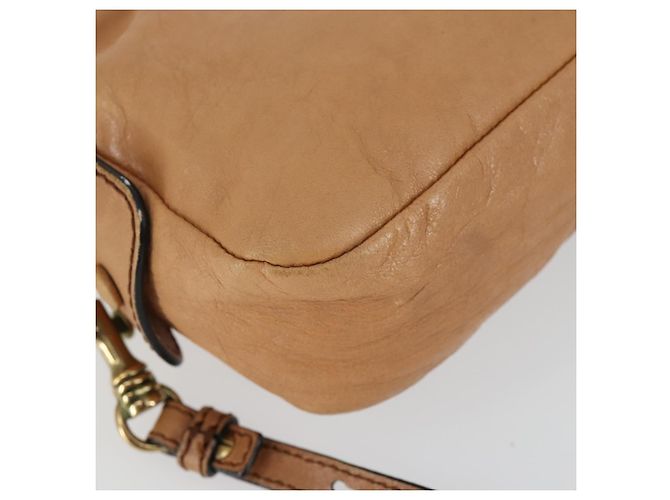 Chloé Borsa a Spalla Chloe in Pelle Beige Oro Auth BA10274 D'oro - vista 13