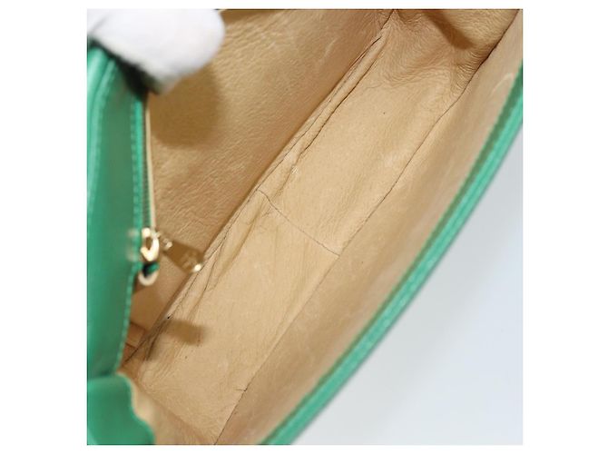 Borsa a Spalla MCM in Pelle Verde Oro Auth BA9971 D'oro - vista 18