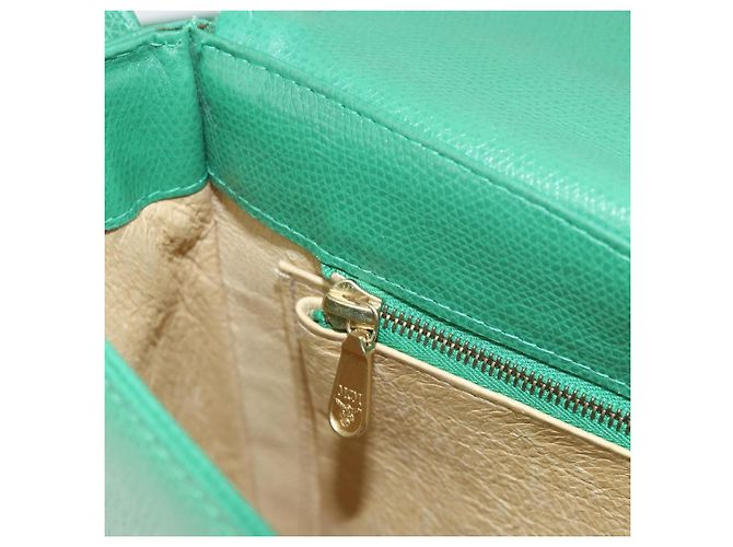 Borsa a Spalla MCM in Pelle Verde Oro Auth BA9971 D'oro - vista 21