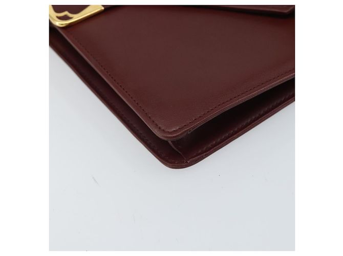 Cartier Borsa a spalla Must Line in pelle Bordeaux oro Auth BA9921 D'oro Bordò - vista 11