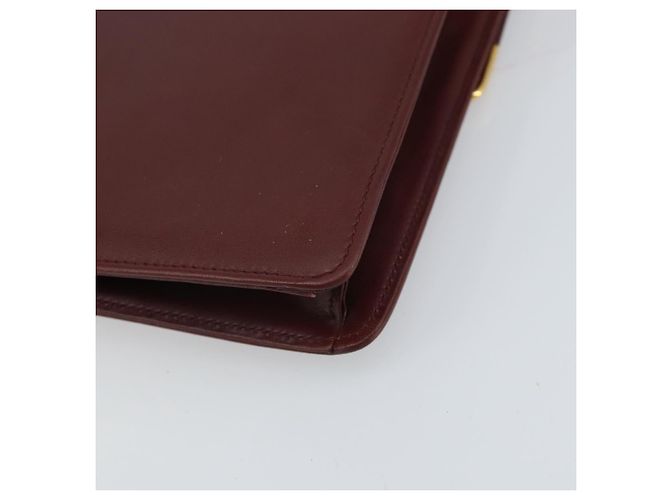 Cartier Borsa a spalla Must Line in pelle Bordeaux oro Auth BA9921 D'oro Bordò - vista 12