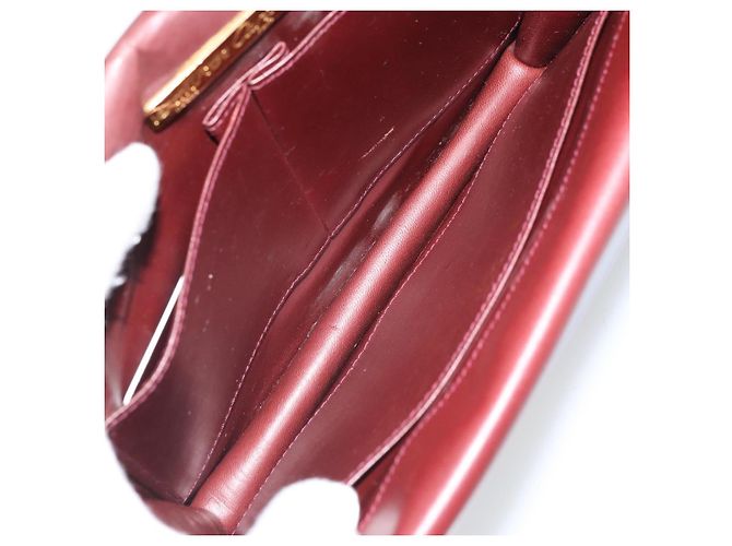 Cartier Borsa a spalla Must Line in pelle Bordeaux oro Auth BA9921 D'oro Bordò - vista 17