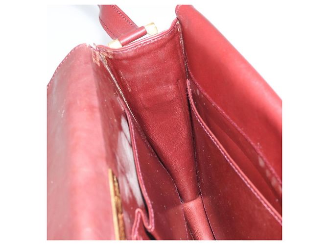 Cartier Borsa a spalla Must Line in pelle Bordeaux oro Auth BA9921 D'oro Bordò - vista 18