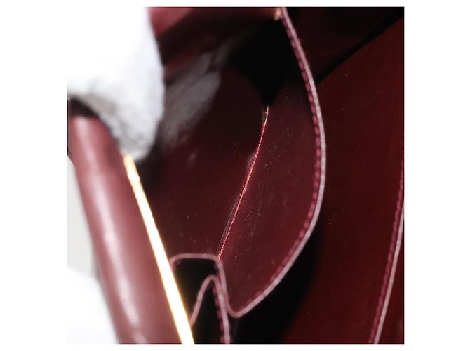 Cartier Borsa a spalla Must Line in pelle Bordeaux oro Auth BA9921 D'oro Bordò - vista 21