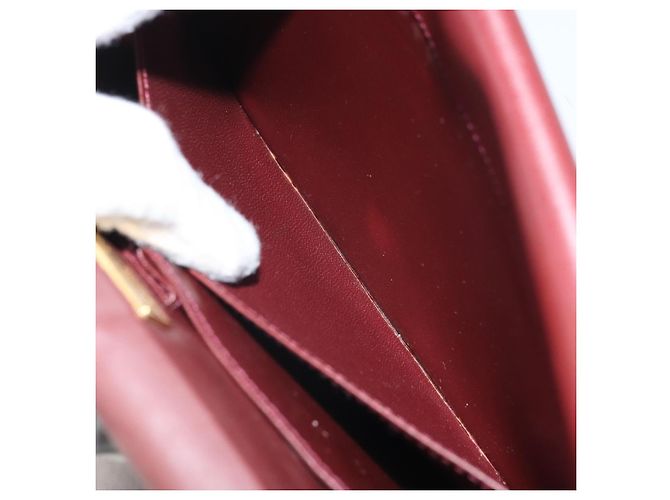 Cartier Borsa a spalla Must Line in pelle Bordeaux oro Auth BA9921 D'oro Bordò - vista 22