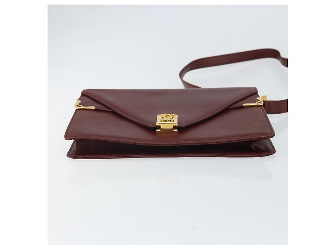 Cartier Borsa a spalla Must Line in pelle Bordeaux oro Auth BA9921 D'oro Bordò - vista 9