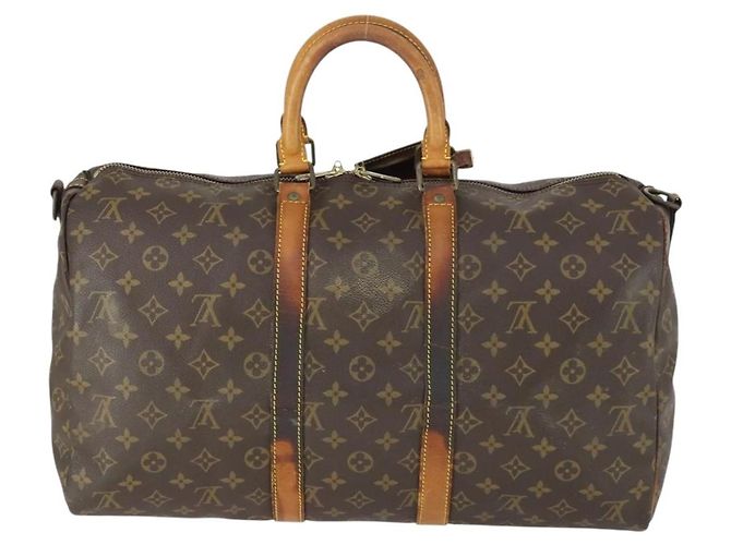 LOUIS VUITTON Monogram Keepall Bandouliere 45 Bolsa Boston M41418 LV Auth 169997 Monograma - vista 3