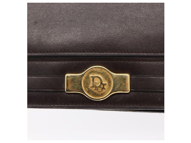 Borsa a Spalla Christian Dior in Pelle Marrone Oro Auth bs33067 D'oro - vista 14