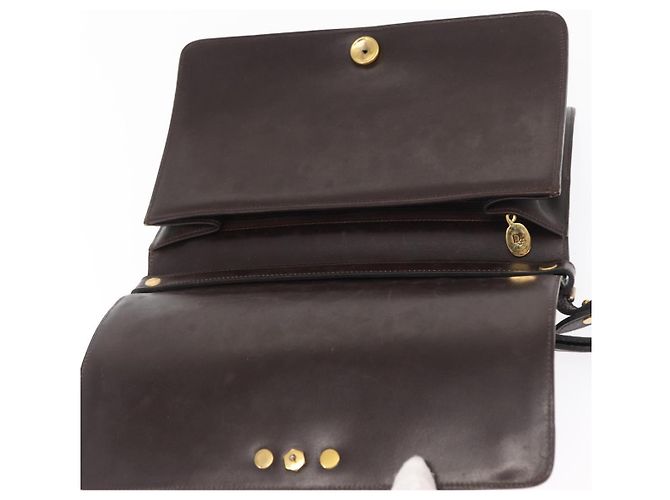 Borsa a Spalla Christian Dior in Pelle Marrone Oro Auth bs33067 D'oro - vista 15