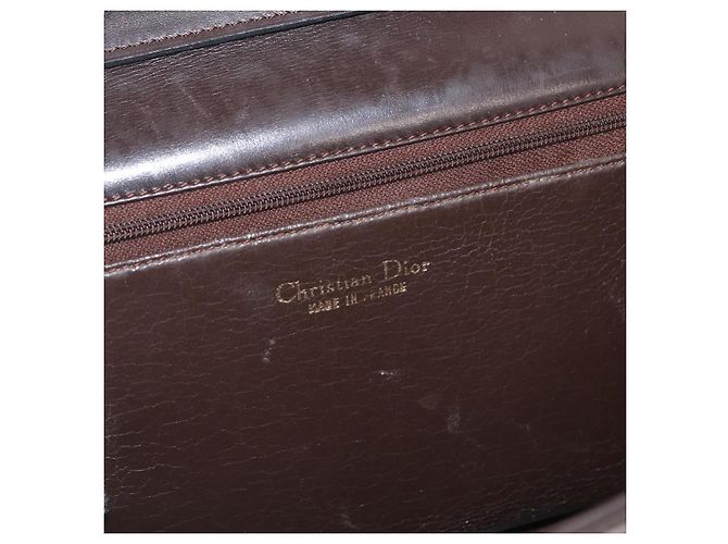 Borsa a Spalla Christian Dior in Pelle Marrone Oro Auth bs33067 D'oro - vista 16