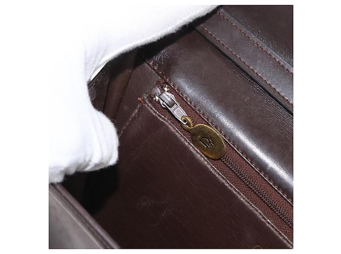 Borsa a Spalla Christian Dior in Pelle Marrone Oro Auth bs33067 D'oro - vista 20