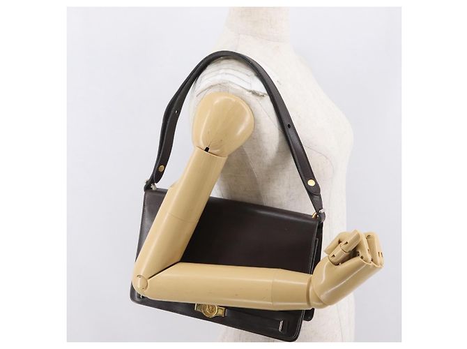 Borsa a Spalla Christian Dior in Pelle Marrone Oro Auth bs33067 D'oro - vista 22