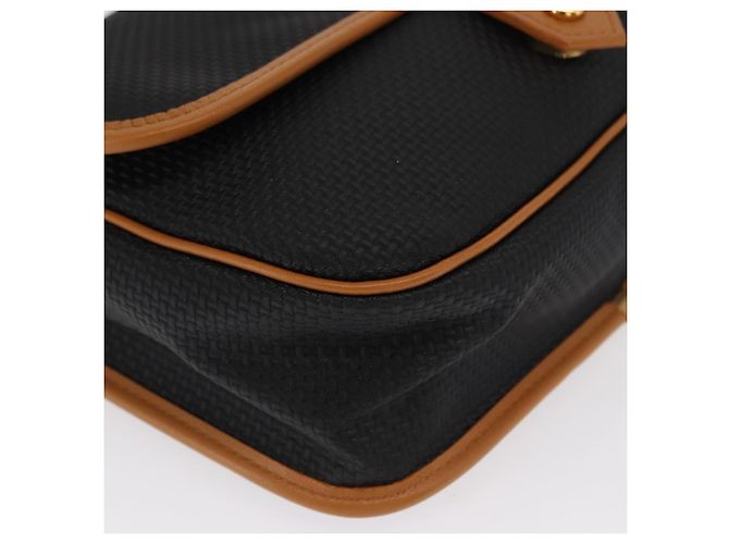 SAINT LAURENT Borsa a Spalla in Tela Rivestita Nera Oro Auth 170468 Nero D'oro - vista 10