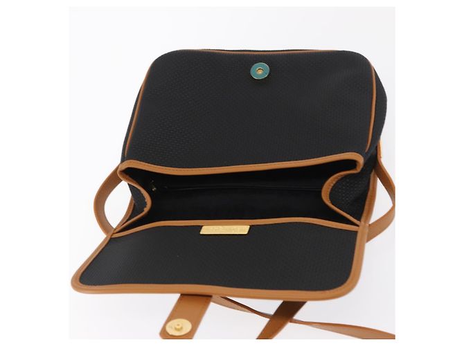 SAINT LAURENT Borsa a Spalla in Tela Rivestita Nera Oro Auth 170468 Nero D'oro - vista 15