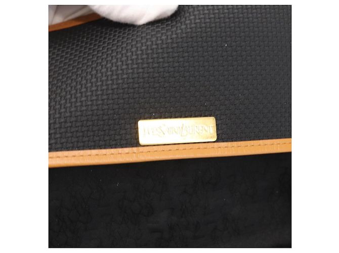 SAINT LAURENT Borsa a Spalla in Tela Rivestita Nera Oro Auth 170468 Nero D'oro - vista 16