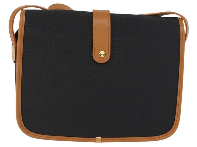 SAINT LAURENT Borsa a Spalla in Tela Rivestita Nera Oro Auth 170468 Nero D'oro - vista 3