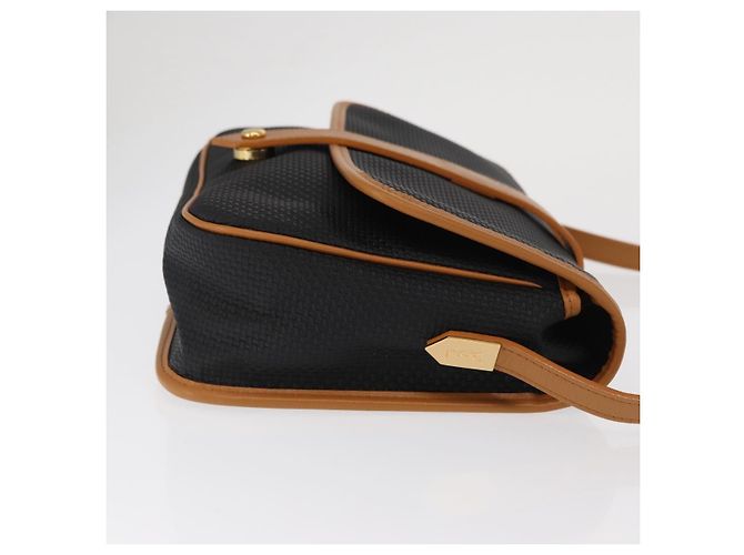 SAINT LAURENT Borsa a Spalla in Tela Rivestita Nera Oro Auth 170468 Nero D'oro - vista 4