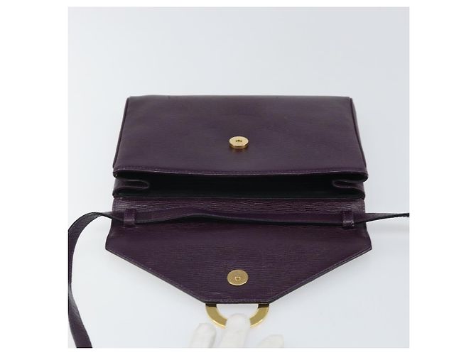 Céline Borsa a Spalla CELINE Circle in Pelle Viola Oro Auth 159845V D'oro Porpora - vista 16