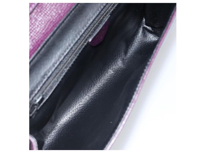 Céline Borsa a Spalla CELINE Circle in Pelle Viola Oro Auth 159845V D'oro Porpora - vista 18