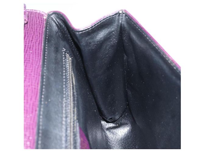 Céline Borsa a Spalla CELINE Circle in Pelle Viola Oro Auth 159845V D'oro Porpora - vista 19
