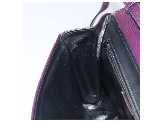 Céline Borsa a Spalla CELINE Circle in Pelle Viola Oro Auth 159845V D'oro Porpora - vista 20