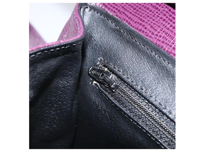 Céline Borsa a Spalla CELINE Circle in Pelle Viola Oro Auth 159845V D'oro Porpora - vista 21