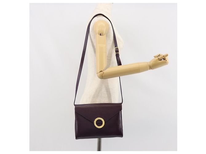 Céline Borsa a Spalla CELINE Circle in Pelle Viola Oro Auth 159845V D'oro Porpora - vista 23