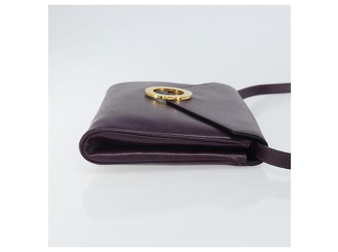 Céline Borsa a Spalla CELINE Circle in Pelle Viola Oro Auth 159845V D'oro Porpora - vista 4