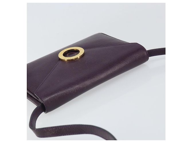 Céline Borsa a Spalla CELINE Circle in Pelle Viola Oro Auth 159845V D'oro Porpora - vista 6
