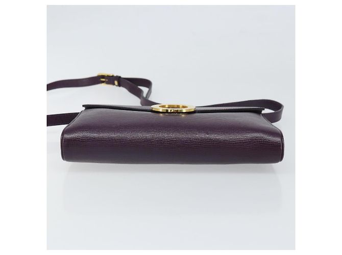 Céline Borsa a Spalla CELINE Circle in Pelle Viola Oro Auth 159845V D'oro Porpora - vista 9