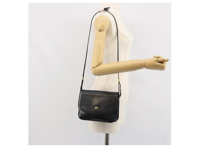 GIVENCHY Schultertasche aus Leder Schwarz Gold Auth bs32997 Golden - Ansicht 23