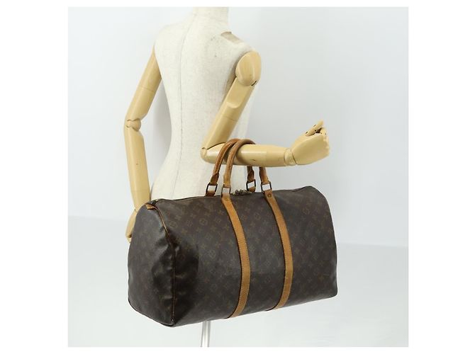 LOUIS VUITTON Borsa Boston Monogram Keepall 50 M41426 LV Auth 166549 Monogramma - vista 22