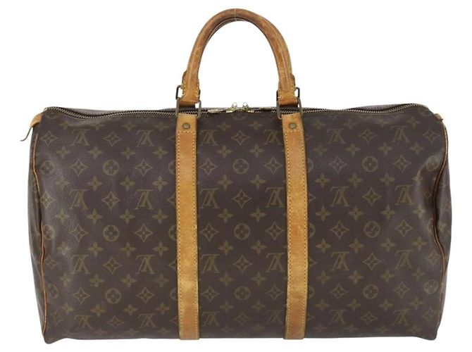 LOUIS VUITTON Borsa Boston Monogram Keepall 50 M41426 LV Auth 166549 Monogramma - vista 3