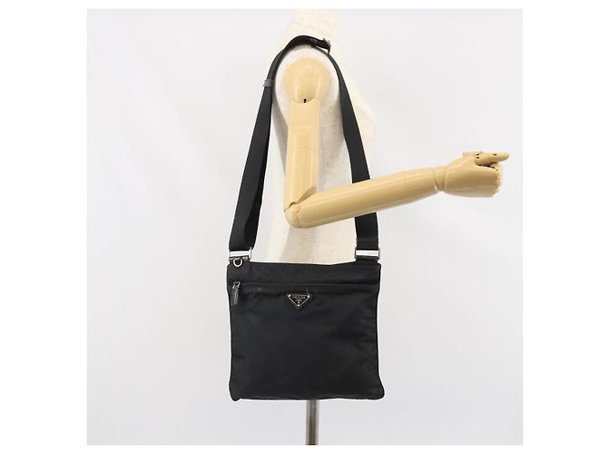 Borsa a Spalla PRADA Nylon Nero Argento Autentica 169384 - vista 23