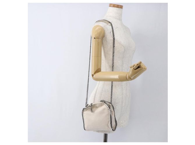 Autre Marque Bolso Falabella Chain Stella McCartney de poliéster 2en1 Blanco 495151 Auth BA10096 Plata - vista 22
