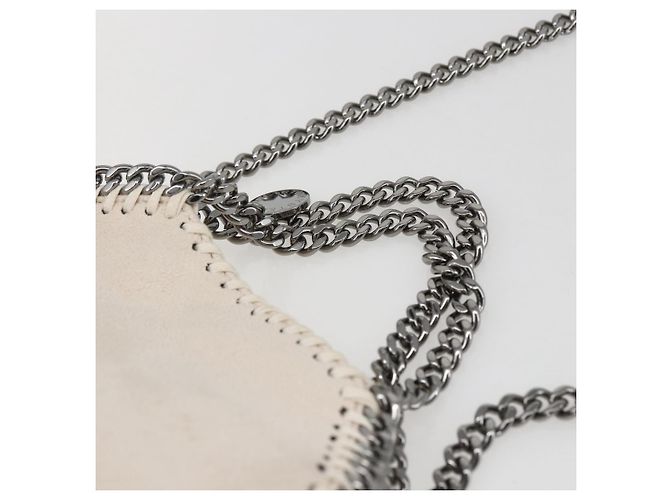 Autre Marque Bolso Falabella Chain Stella McCartney de poliéster 2en1 Blanco 495151 Auth BA10096 Plata - vista 8