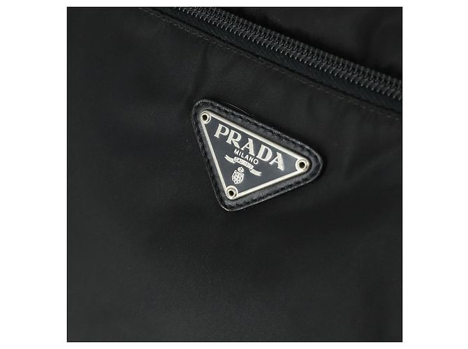 PRADA Hand Bag Nylon 2way Black Silver Auth 164859 Silvery - view 16
