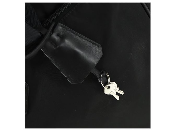 PRADA Hand Bag Nylon 2way Black Silver Auth 164859 Silvery - view 17