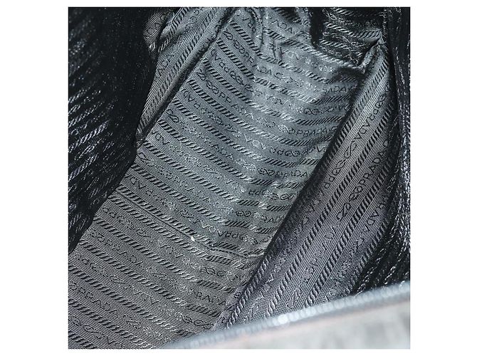 PRADA Hand Bag Nylon 2way Black Silver Auth 164859 Silvery - view 19