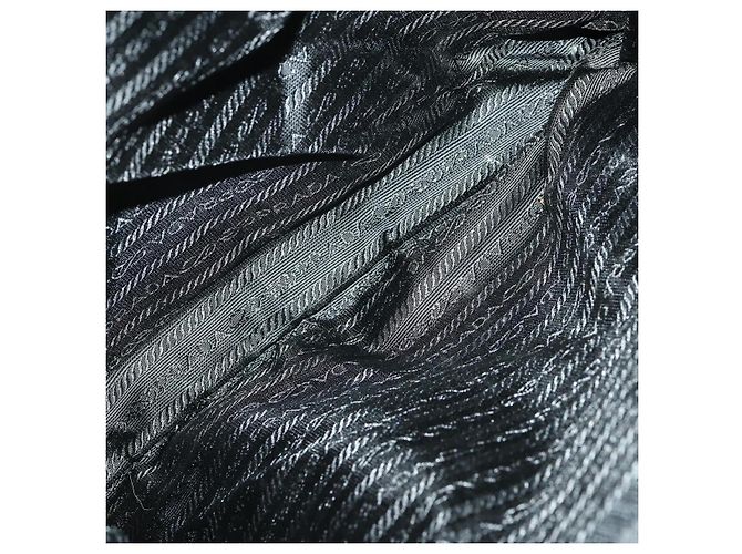 PRADA Hand Bag Nylon 2way Black Silver Auth 164859 Silvery - view 22