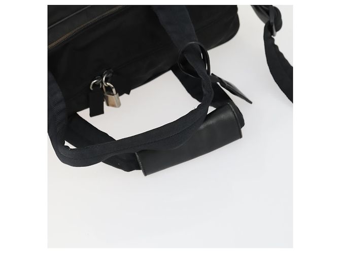 PRADA Hand Bag Nylon 2way Black Silver Auth 164859 Silvery - view 9
