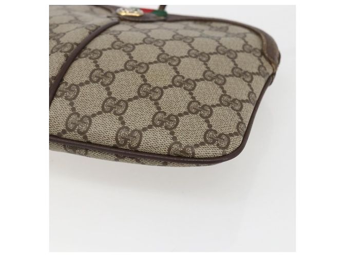 Borsa Sherry Line GG Supreme Web di GUCCI in PVC beige e oro 904 02 047 Auth 169025 D'oro - vista 10